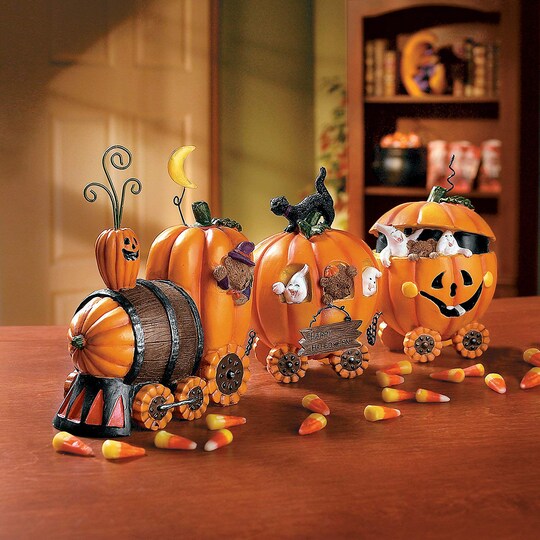 Pumpkin Express Train for Halloween - Home Decor - Figurines - Molded - Halloween - 1 Piece
